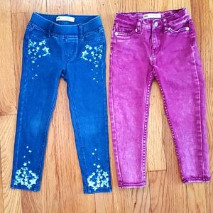 Two pairs toddler girl Levi's jeans, size 4T